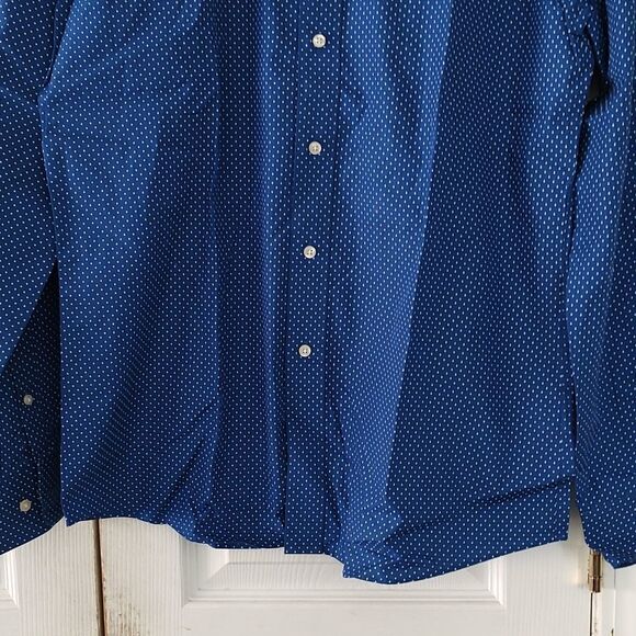 Tommy Hilfiger Slim fit blue white button down dress shirt Sz L (16) - Picture 2 of 6